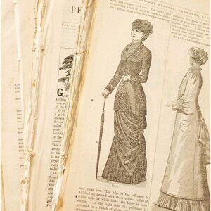 1881 Peterson's Magazine Victorian Ephemera Lot Of 400 Pcs Illustrated LGDWB4